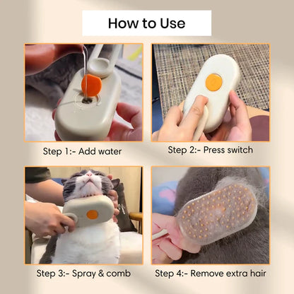 3-in-1 Pet Steam Brush