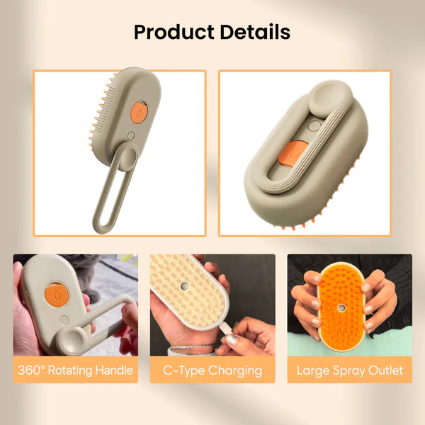 3-in-1 Pet Steam Brush